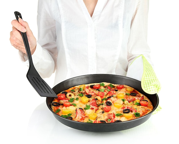 Detal z gotującą osobą